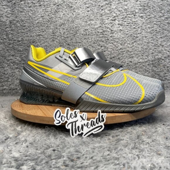 Nike Romaleos 4 Weightlifting Shoe Sizes Men Wolf Grey Lightning CD3463-002 - Picture 2 of 6